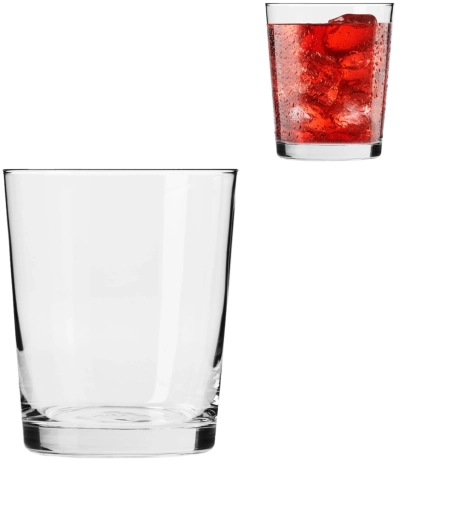 Sticlă perfect clară care evidențiază culoarea băuturii