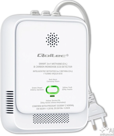 Detector de scurgeri de gaz și monoxid de carbon cu alarmă de 85 dB și LED