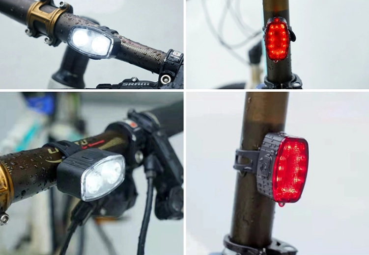 Încărcare USB, IP44 și prindere rapidă pe bicicletă
