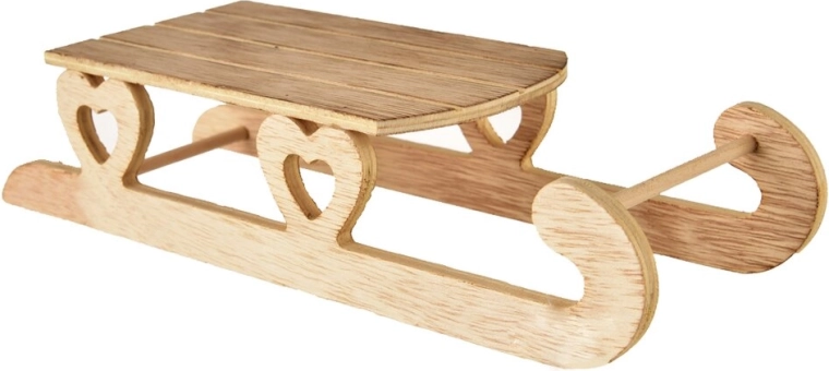 Săniuțe decorative din lemn, bej, 25 × 9 × 6 cm