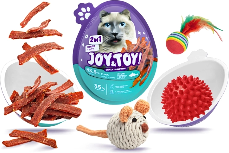 JOY&TOY! ou pentru pisici cu surpriză – chipsuri de ton