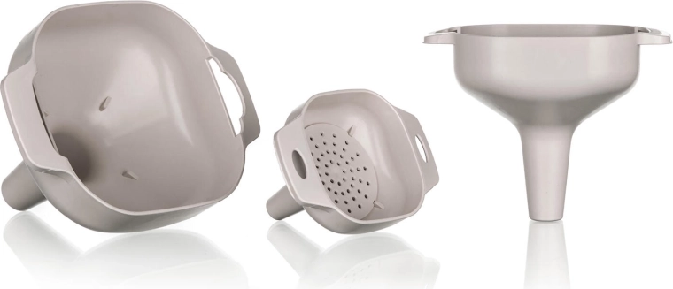 Set pâlnii din plastic cu sită CULINARIA, 3 buc, latte