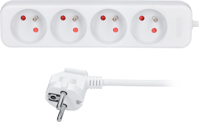 Prelungitor Solight cu 4 prize, 3 m, alb