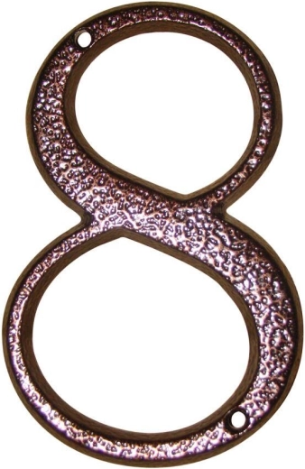 Număr de casă 8 maro din zinc, înălțime 117 mm