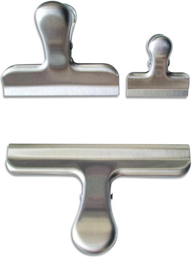 Clemă din oțel inoxidabil pentru pungi, set de 3 bucăți