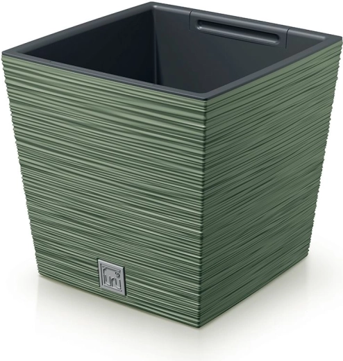 Ghiveci Furu Square Low 24 cm verde pământiu