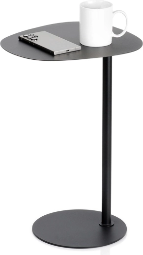 Măsuță laterală de cafea din metal, neagră, 35 × 25 × 53 cm