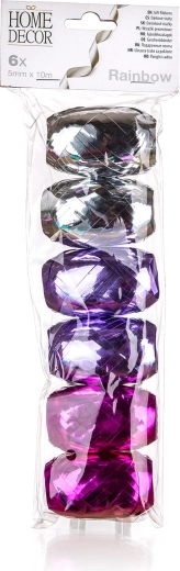 Panglici pentru legat cadouri Rainbow, mix de culori, 10 m, 6 buc.