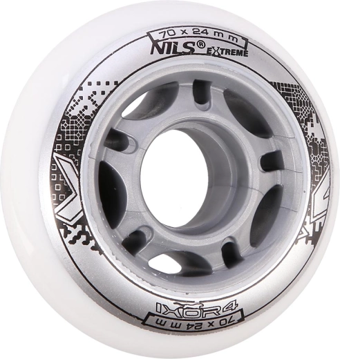 Roți pentru role inline NILS EXTREME PU 70 × 24 albe (4 buc)