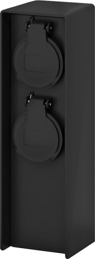 Solight stâlp electric de grădină cu 2 prize IP44, negru