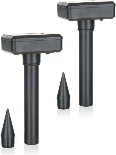 Alungător solar pentru cârtițe, negru, set de 2