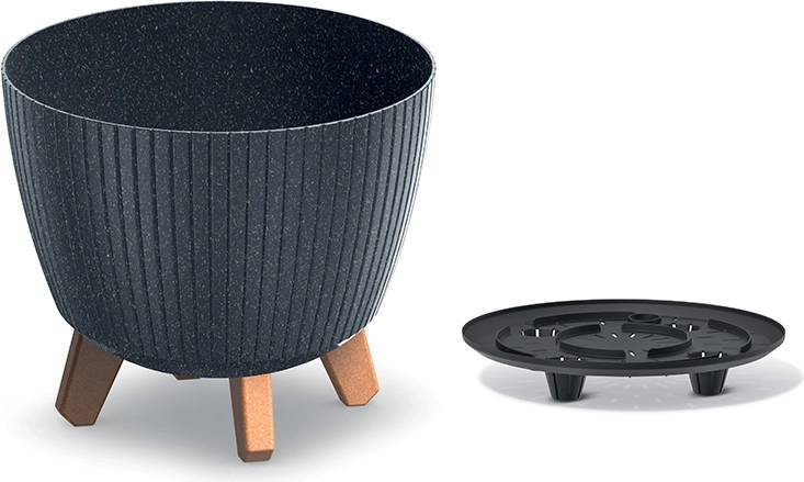Ghiveci Lamia Eco Wood antracit 23,2 cm
