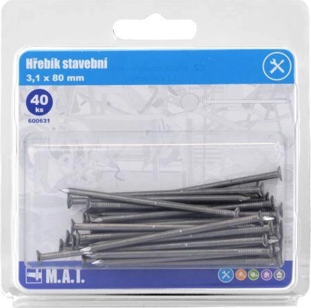 Cuie pentru construcții 80 × 3,1 mm, 40 buc.