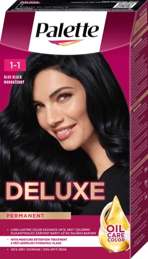 Palette Deluxe vopsea permanentă pentru păr negru-albăstrui 50 ml