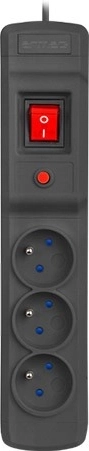 Armac Multi M3 protecție la supratensiune 4,5 m neagră (3 prize)