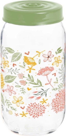 Cutie cu capac Botanica 1 l – sticlă și plastic
