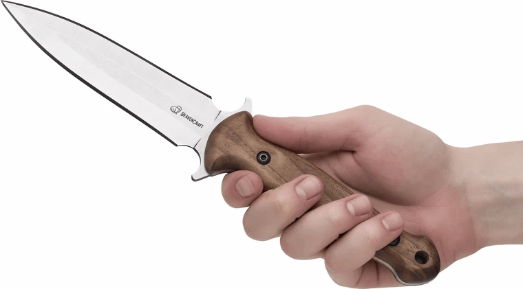 Mâner ergonomic din lemn de nuc