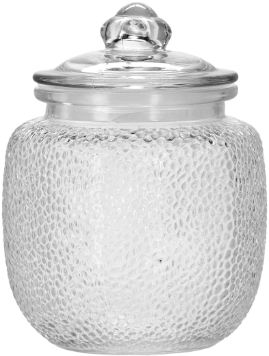 Borcan rotund din sticlă 1,5 l cu capac din sticlă