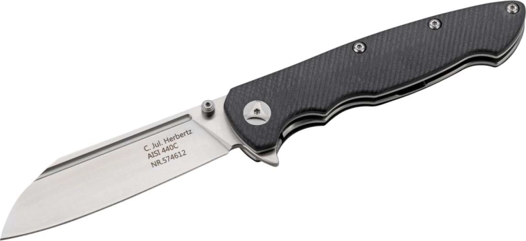 Cuțit de buzunar operabil cu o singură mână, lamă 9 cm Sheepfoot, G10, negru