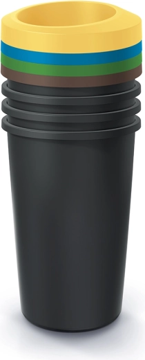 Set de coșuri pentru sortarea deșeurilor 4×45 l Prosperplast Compacta R Drop