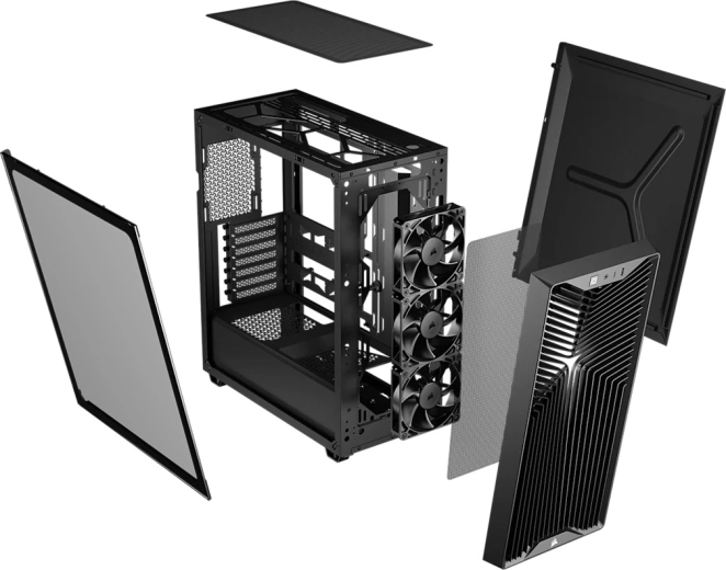 Airflow avansat: până la 9× ventilatoare de 120 mm