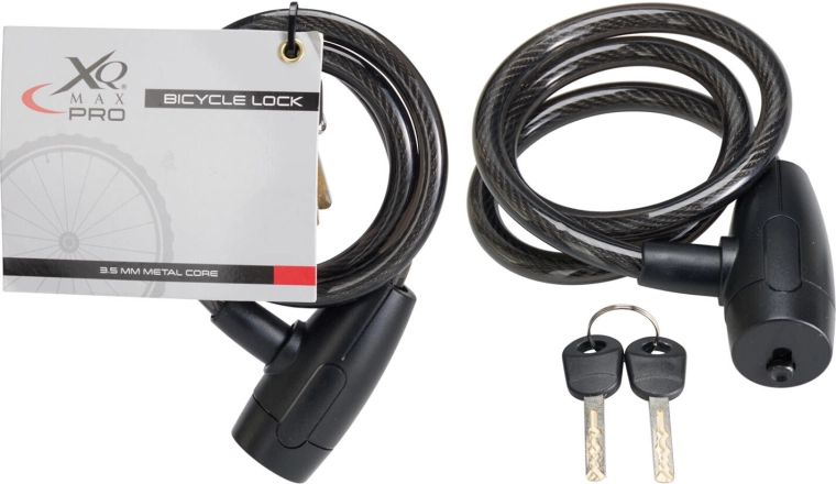 Lacăt cu cablu pentru bicicletă 10 × 800 mm, 2 chei