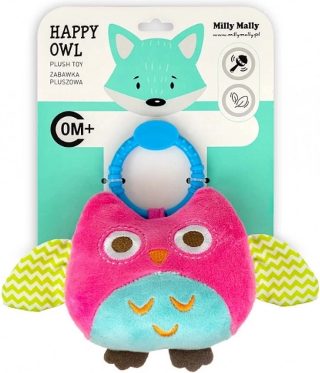 Bufniță de pluș suspendabilă Happy owl, roz