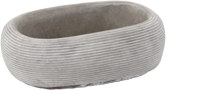 Bol din ciment pentru flori gri 25 × 17,5 × 10 cm