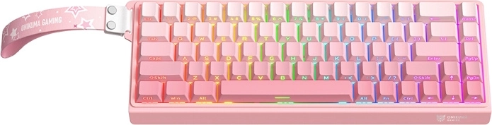 Tastatură mecanică de gaming onikuma g69 roz 60% rgb