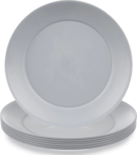 Farfurii desert din plastic SANDY 20,5 cm, gri, 6 buc.