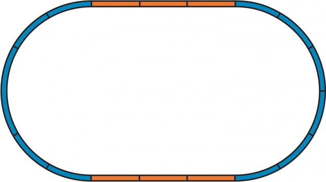 Oval de șine gata pentru rulare imediată