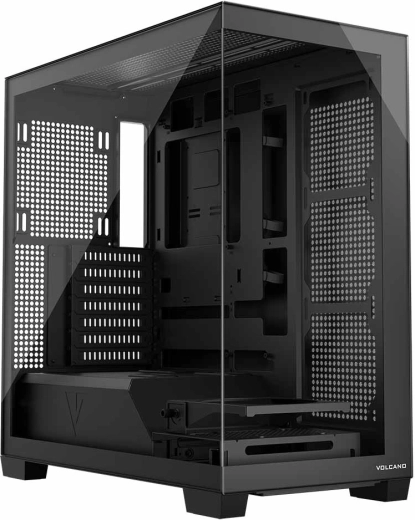 Carcasă PC Volcano Stellar Midi NF, neagră, fără ventilatoare