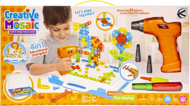 Set creativ educațional de înșurubat în valiză cu unelte - 1 bucată
