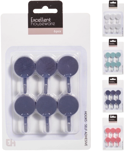 Set de 6 cârlige autoadezive