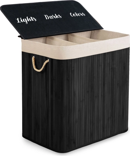 3 compartimente pentru sortarea rapidă a rufelor