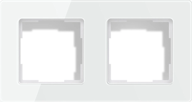 Ramă din sticlă Avatto pentru 2 module TS20 albă