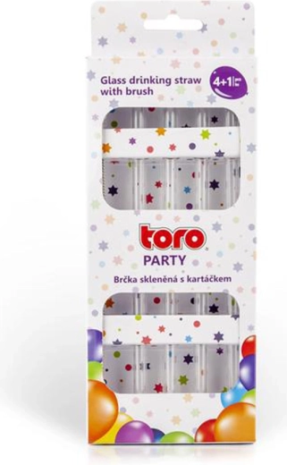 Paie din sticlă cu periuță Toro 4+1