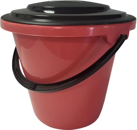 Găleată din plastic cu capac și gradație 16 l – mix de culori