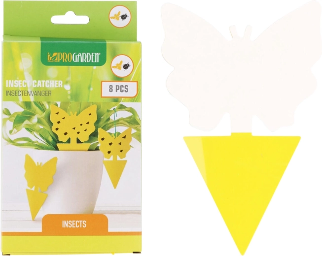 Placă adezivă pentru insecte, mix de motive, galbenă (8 buc)