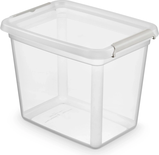 Cutie de depozitare din plastic Basestore cu capac și cleme, 20 l
