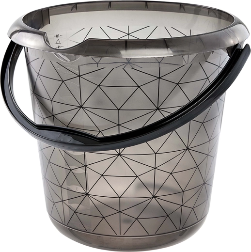 Găleată din plastic cu gură de scurgere, gri