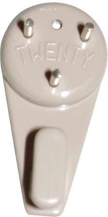 Cârlige universale din plastic TWENTY, maro deschis, 5 buc.