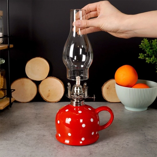 Coș de sticlă rezistent și arzător metalic