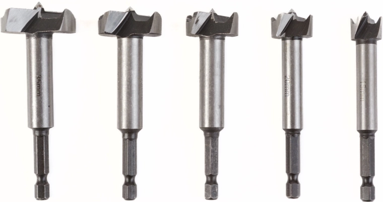 Set de burghie Forstner pentru lemn 15–35 mm, 5 buc.