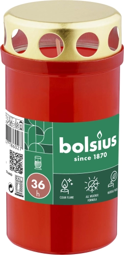 Lumânare de cimitir roșie 36 h, 13 cm