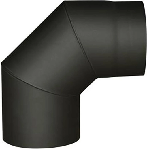 Cot de fum 180 mm, 90°, oțel 1,5 mm, negru