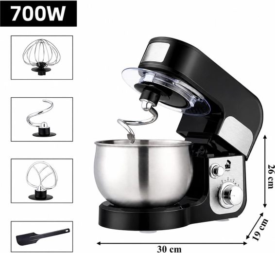 Robot de bucătărie planetar cu bol 3 l 3în1 700 W - 1 bucată