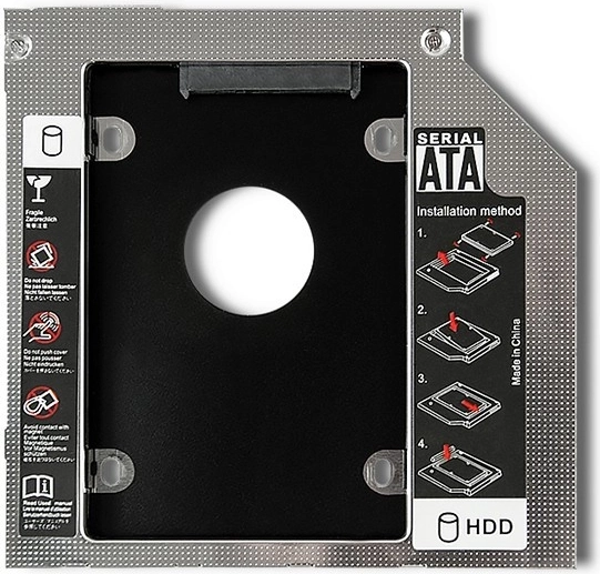 Suport Qoltec pentru al doilea HDD/SSD de 2,5" pentru laptop, 9,5 mm