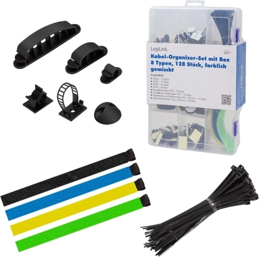 Set de organizatoare pentru cabluri, 8 piese