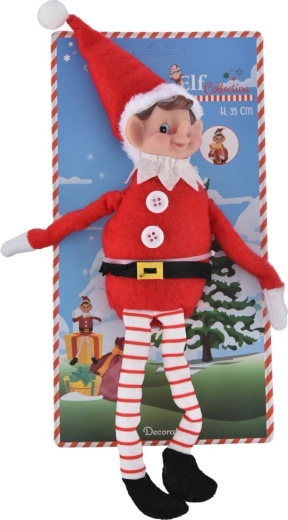Decorațiune de Crăciun elf – figurină textilă în picioare 35 cm